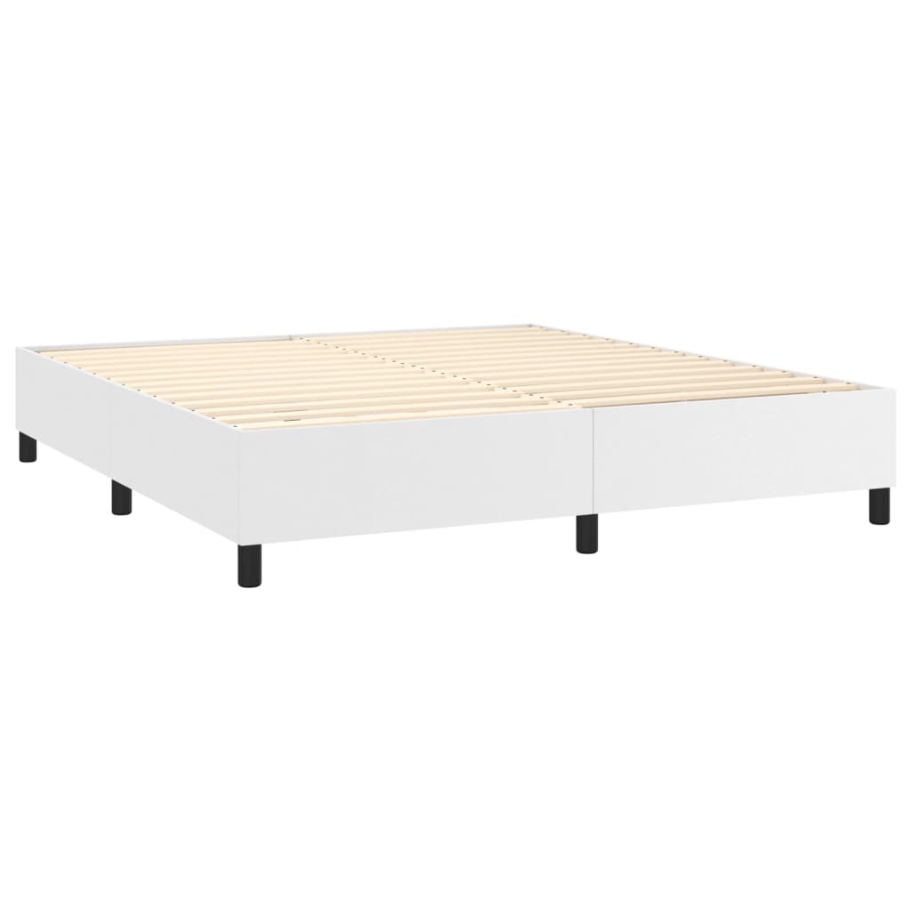 Sommier à lattes de lit avec matelas Blanc 160x200cm Similicuir - XIOS