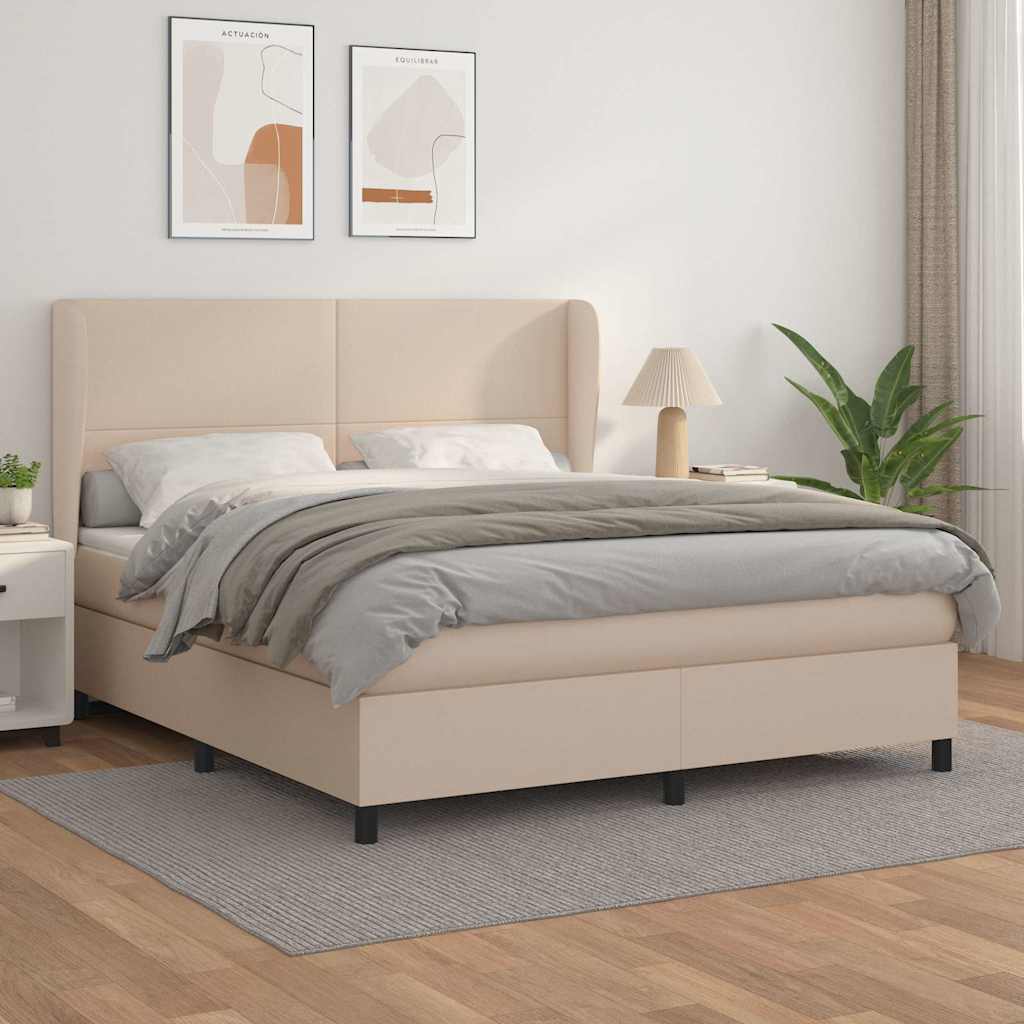 Sommier à lattes de lit avec matelas Cappuccino 160x200 cm