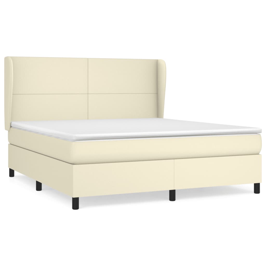 Sommier à lattes de lit avec matelas Crème 180x200cm Similicuir - XIOS