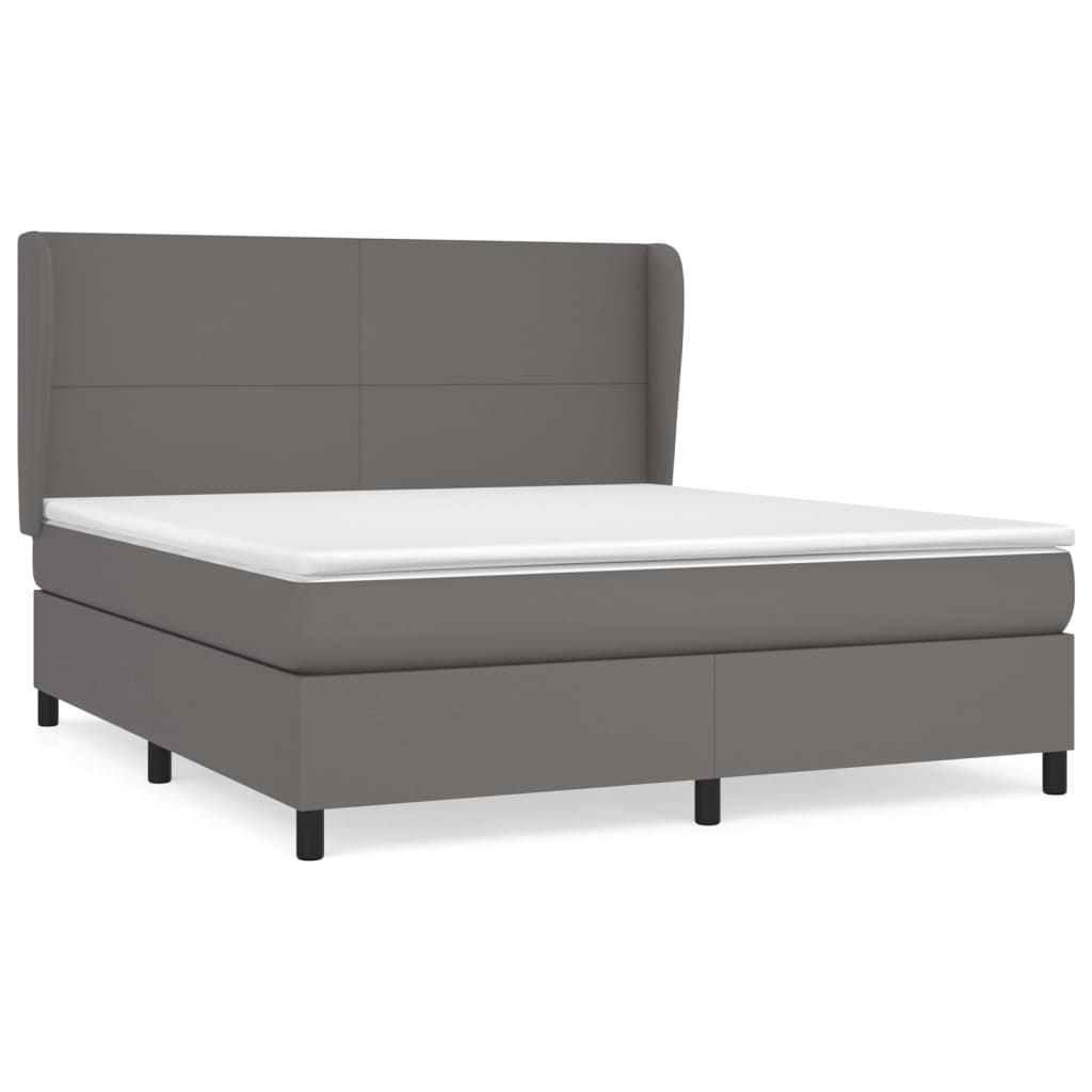 Sommier à lattes de lit avec matelas Gris 180x200 cm Similicuir - XIOS