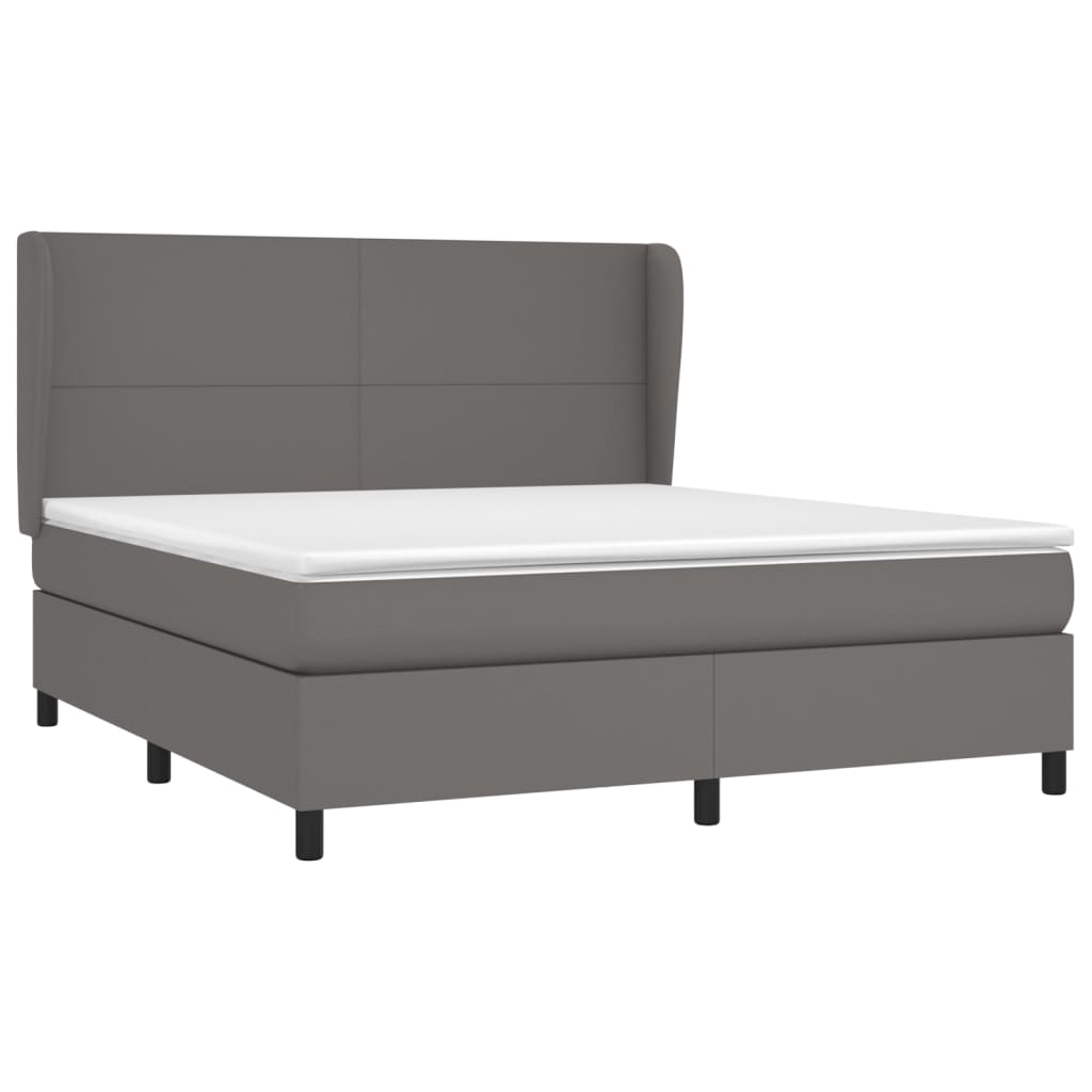 Sommier à lattes de lit avec matelas Gris 180x200 cm Similicuir - XIOS