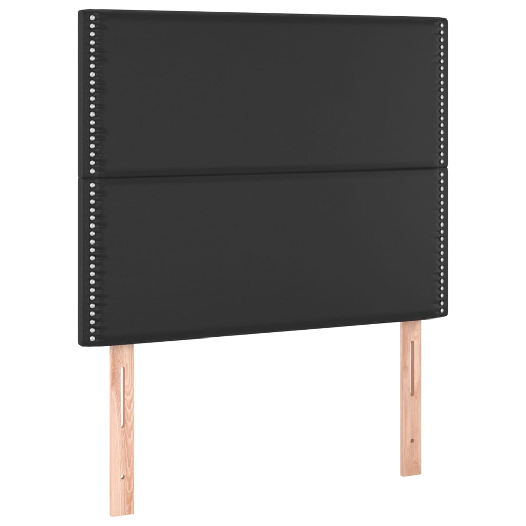 Sommier à lattes de lit avec matelas Noir 90x200 cm Similicuir - XIOS
