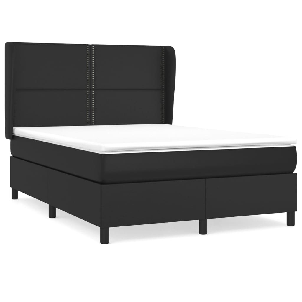 Sommier à lattes de lit avec matelas Noir 140x190 cm Similicuir - XIOS