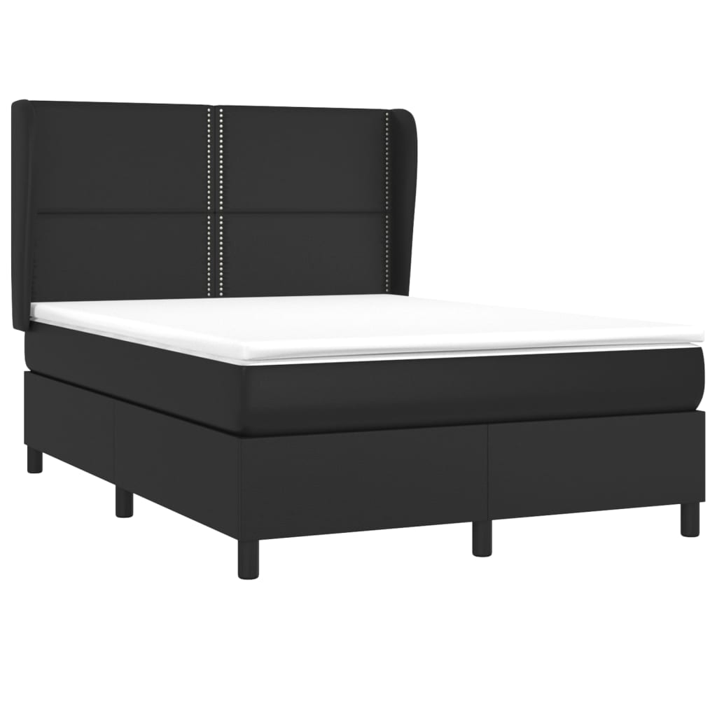 Sommier à lattes de lit avec matelas Noir 140x190 cm Similicuir - XIOS