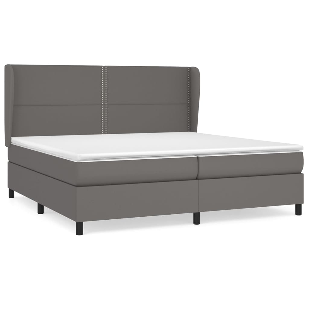 Sommier à lattes de lit avec matelas Gris 200x200 cm Similicuir - XIOS