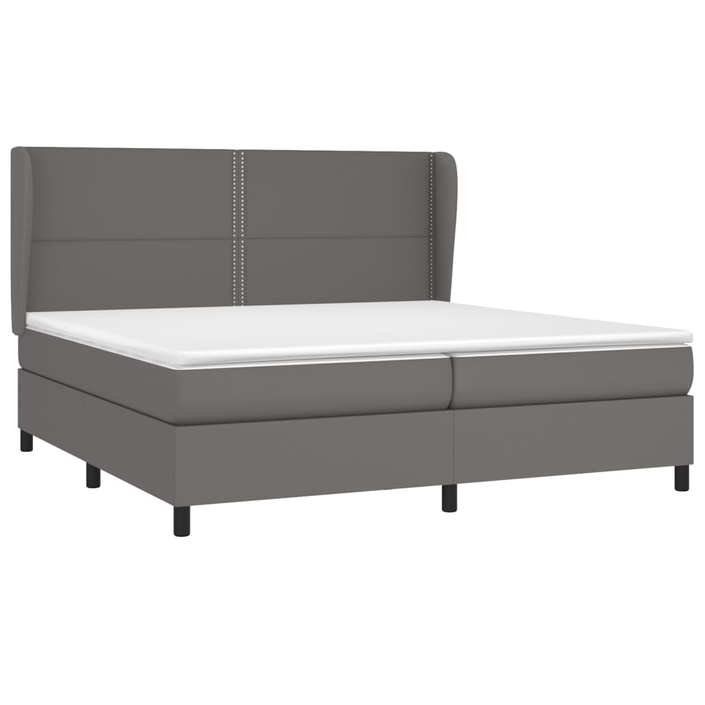 Sommier à lattes de lit avec matelas Gris 200x200 cm Similicuir - XIOS
