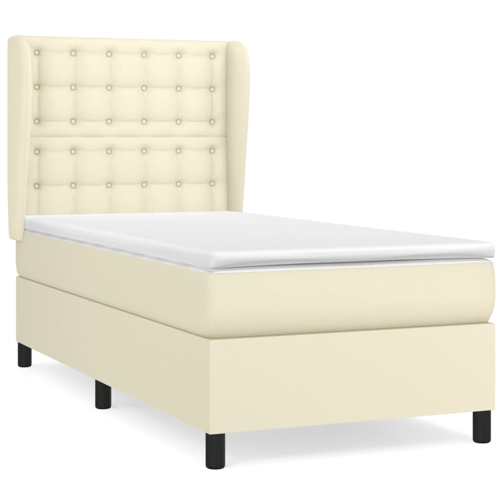 Sommier à lattes de lit avec matelas Crème 80x200 cm Similicuir - XIOS