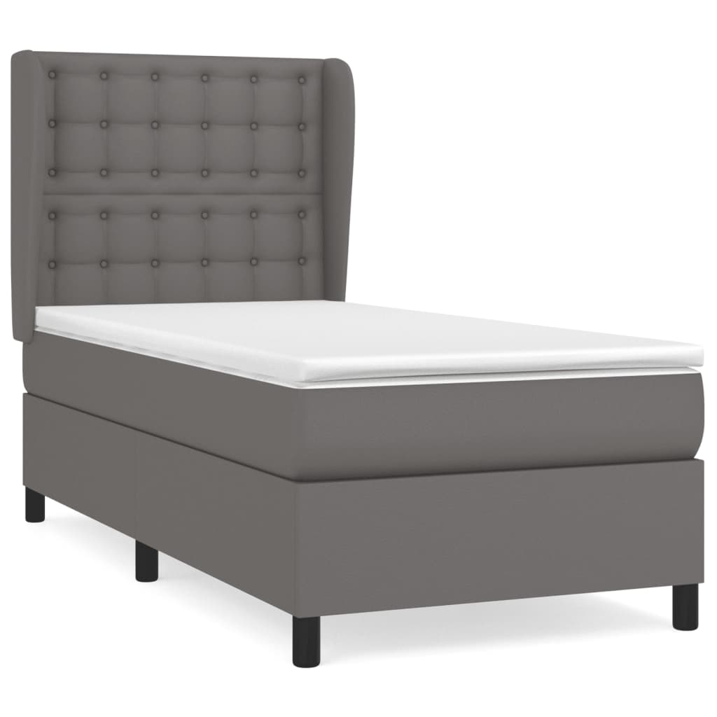 Sommier à lattes de lit avec matelas Gris 80x200 cm Similicuir - XIOS