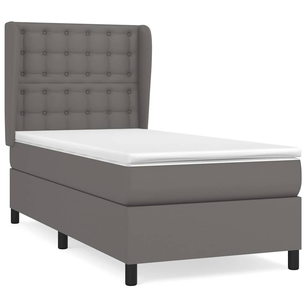 Sommier à lattes de lit avec matelas Gris 80x200 cm Similicuir
