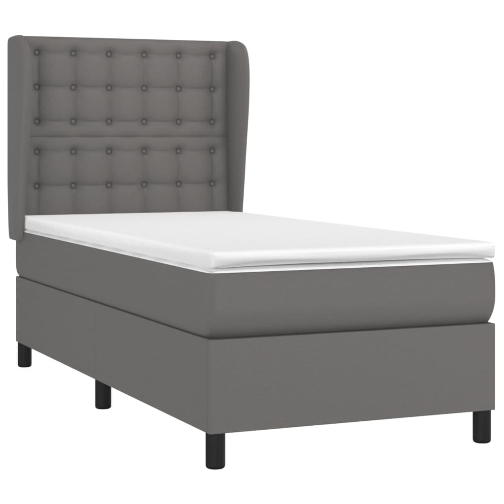 Sommier à lattes de lit avec matelas Gris 80x200 cm Similicuir - XIOS
