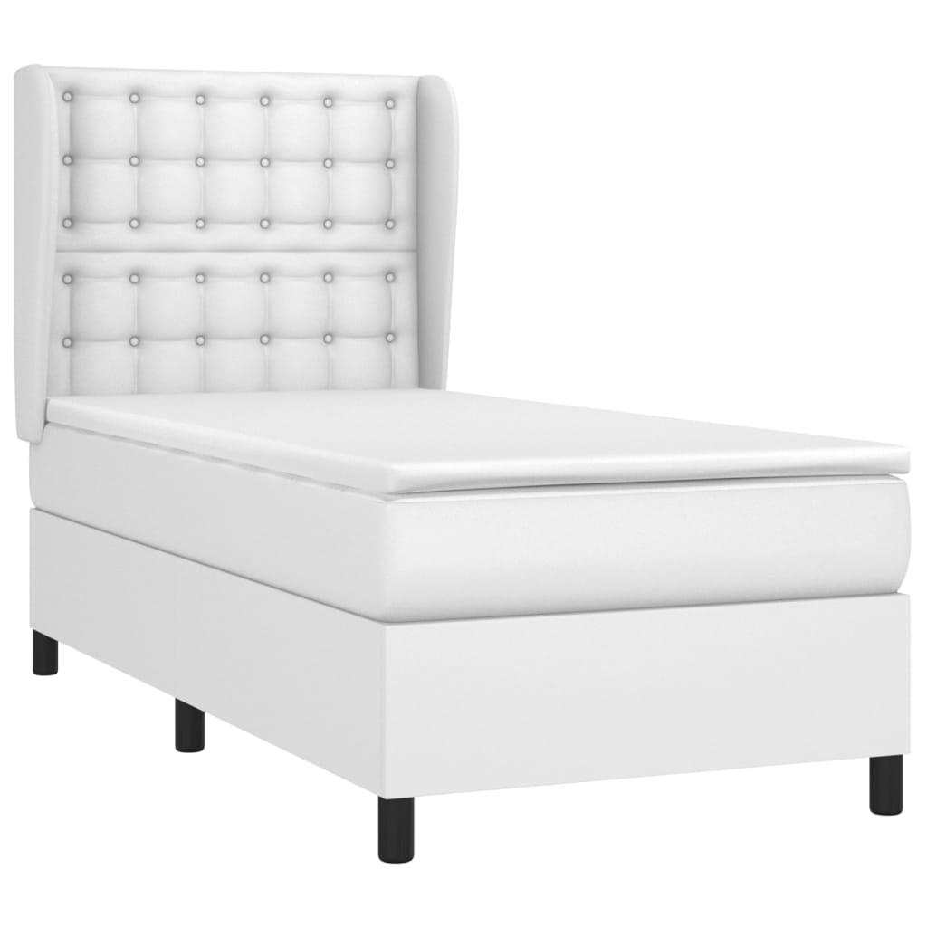 Sommier à lattes de lit avec matelas Blanc 90x190 cm Similicuir - XIOS
