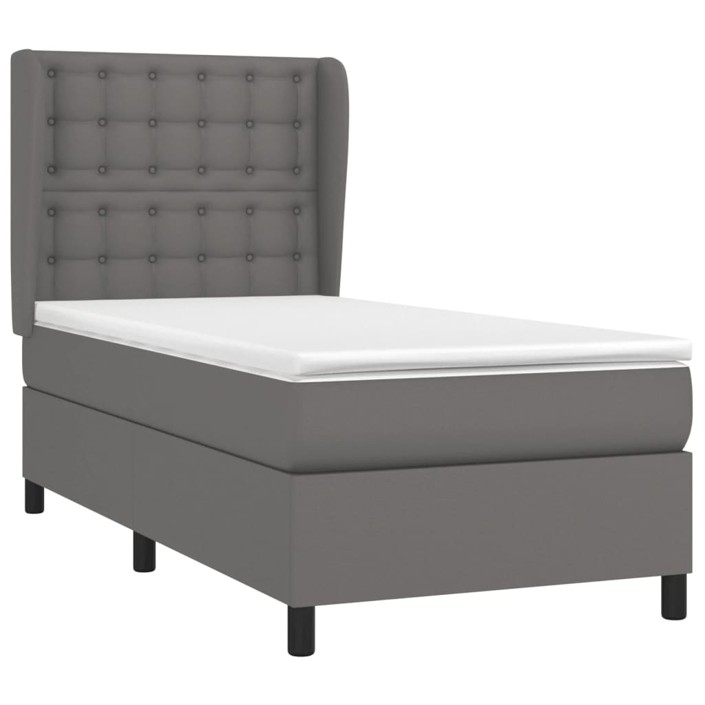 Sommier à lattes de lit avec matelas Gris 90x200 cm Similicuir - XIOS