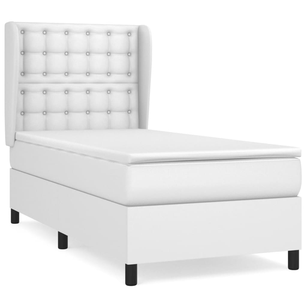 Sommier à lattes de lit avec matelas Blanc 100x200cm Similicuir - XIOS