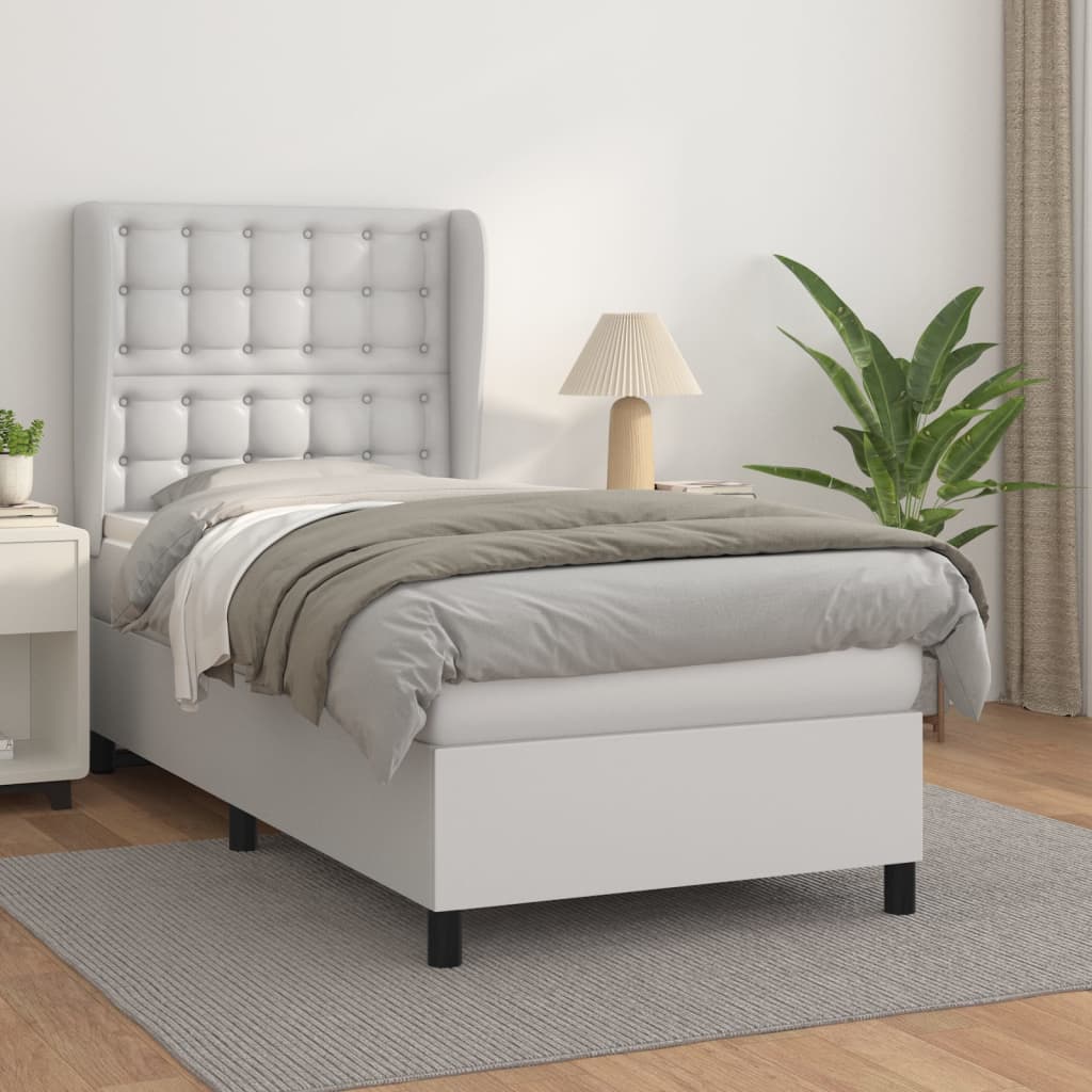 Sommier à lattes de lit avec matelas Blanc 100x200cm Similicuir - XIOS