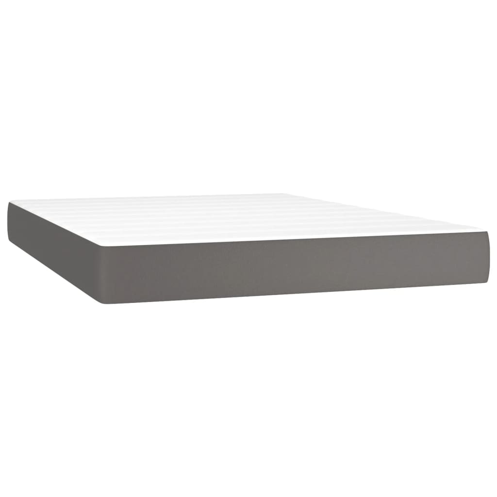 Sommier à lattes de lit avec matelas Gris 140x190 cm Similicuir - XIOS