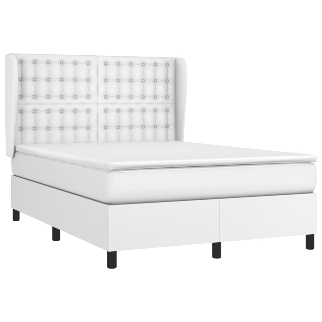 Sommier à lattes de lit avec matelas Blanc 140x200cm Similicuir - XIOS