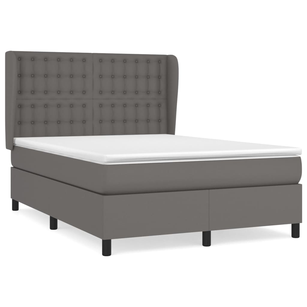Sommier à lattes de lit avec matelas Gris 140x200 cm Similicuir - XIOS