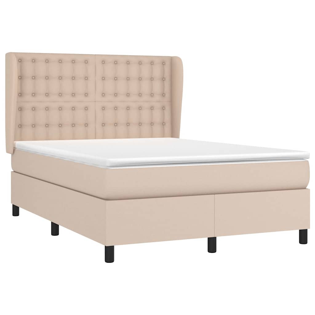 Sommier à lattes de lit avec matelas Cappuccino 140x200 cm