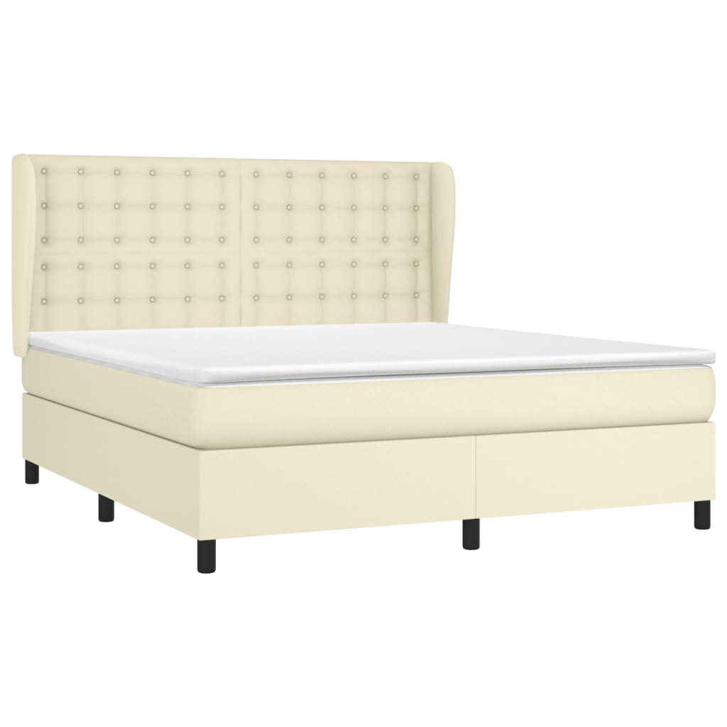 Sommier à lattes de lit avec matelas Crème 180x200cm Similicuir - XIOS