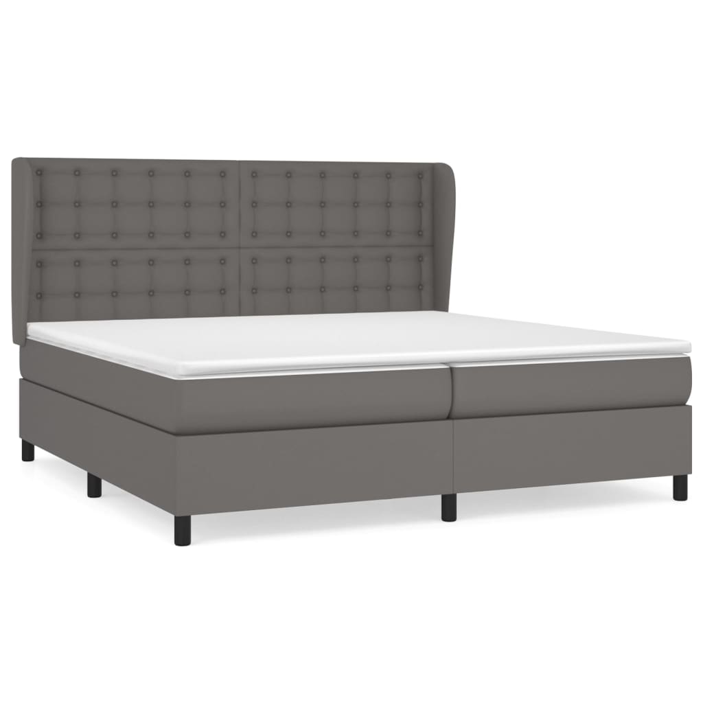 Sommier à lattes de lit avec matelas Gris 200x200 cm Similicuir - XIOS