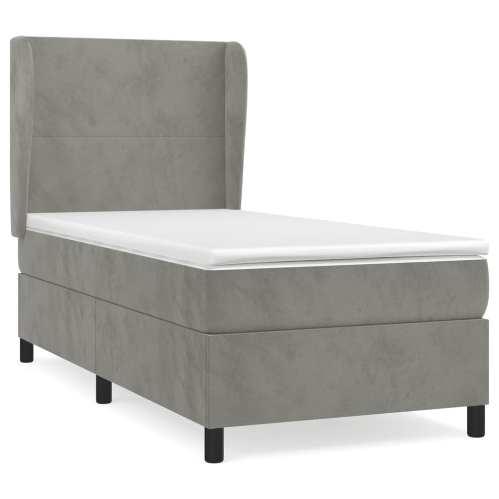 Sommier à lattes de lit et matelas Gris clair 80x200 cm Velours - XIOS