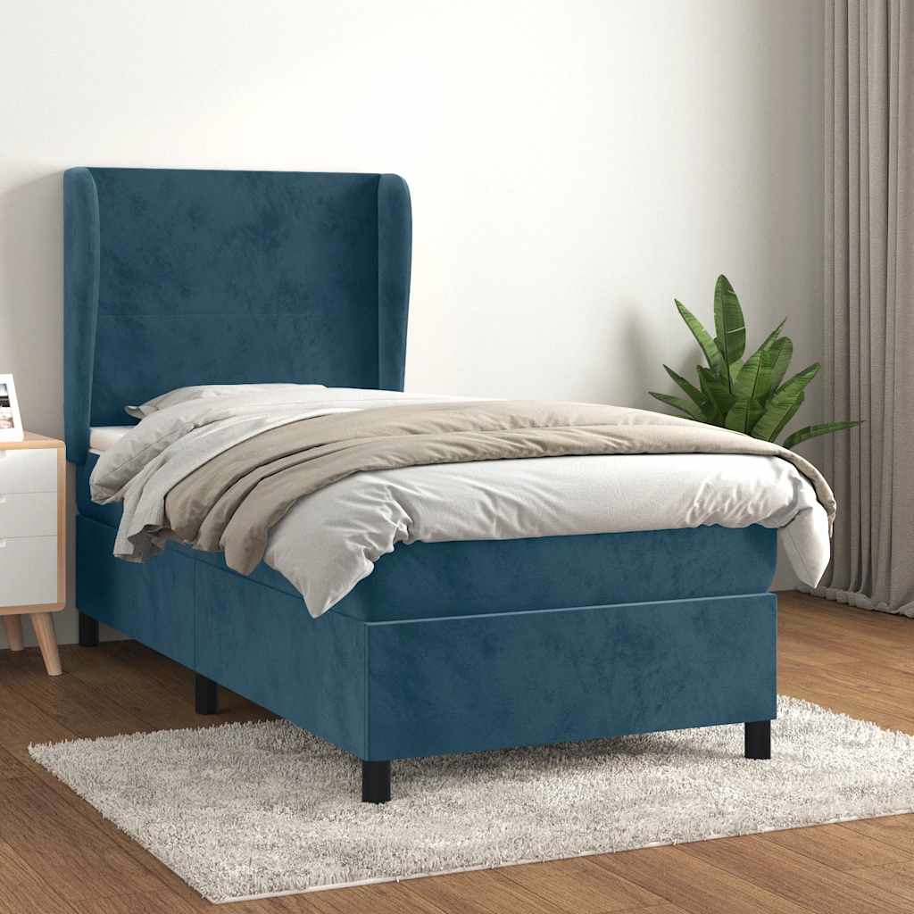 Sommier à lattes de lit et matelas Bleu foncé 80x200 cm Velours - XIOS
