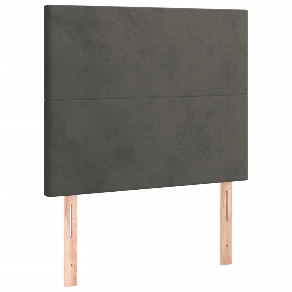 Sommier à lattes de lit et matelas Gris foncé 90x190 cm Velours - XIOS
