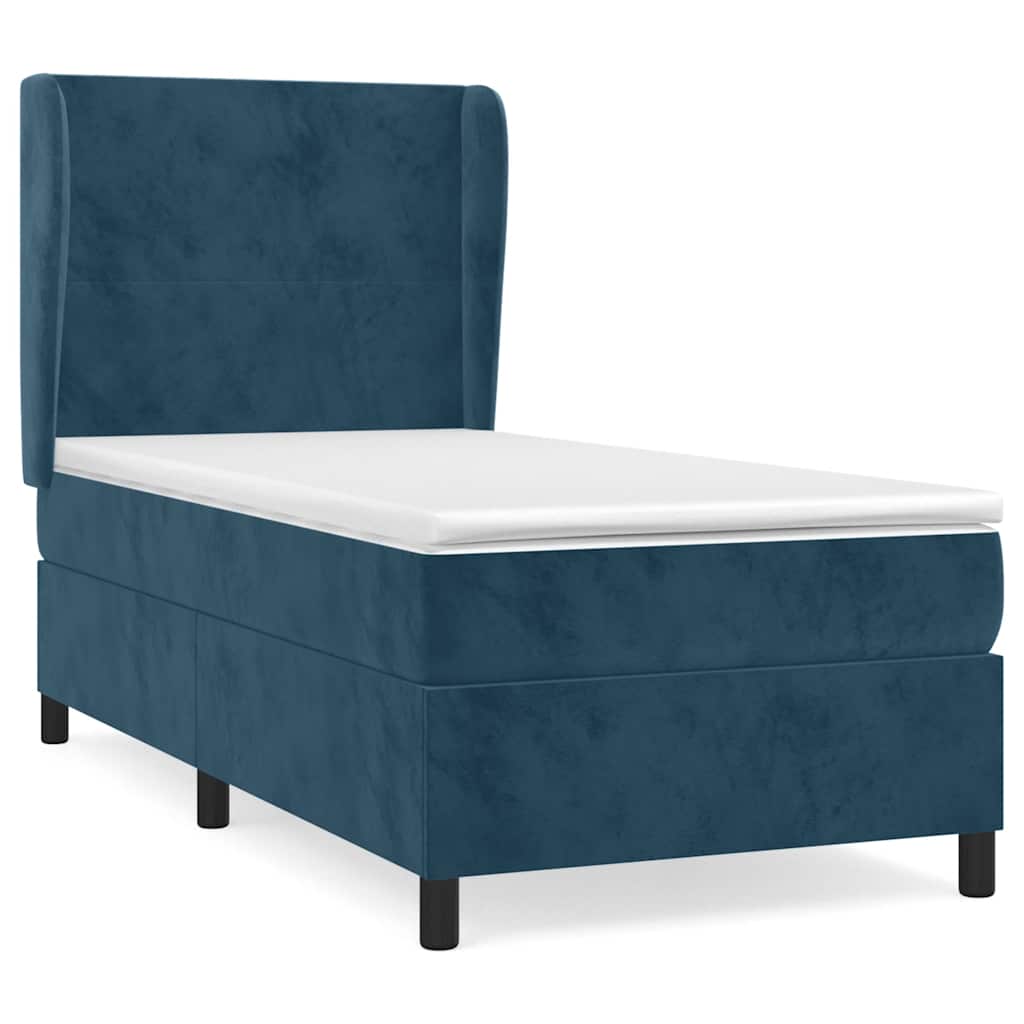 Sommier à lattes de lit avec matelas Bleu foncé 100x200 cm - XIOS