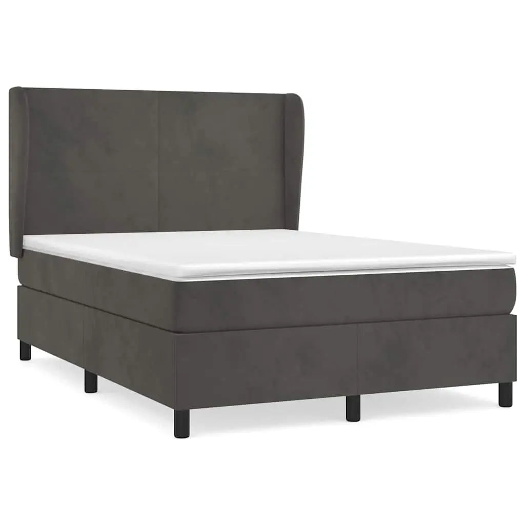 Sommier à lattes de lit et matelas Gris foncé 140x190cm Velours - XIOS