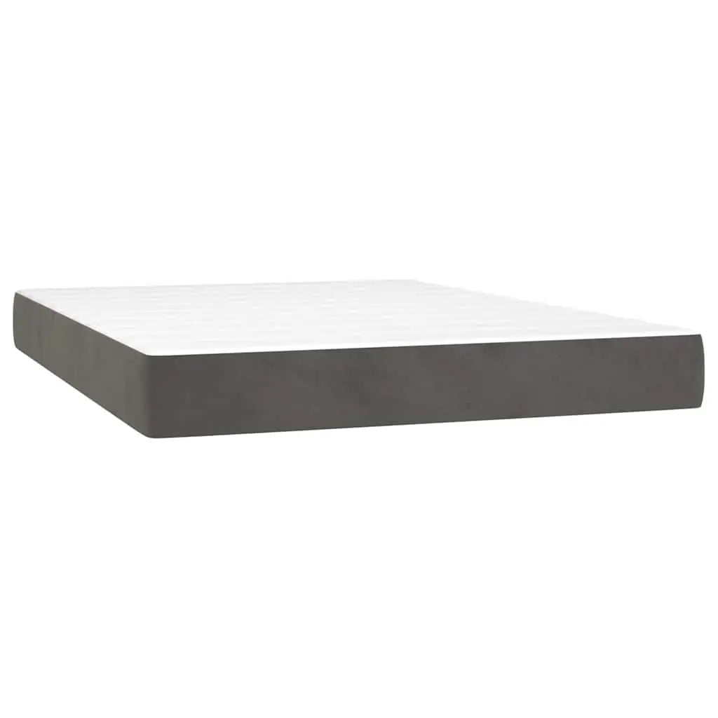 Sommier à lattes de lit et matelas Gris foncé 140x190cm Velours - XIOS