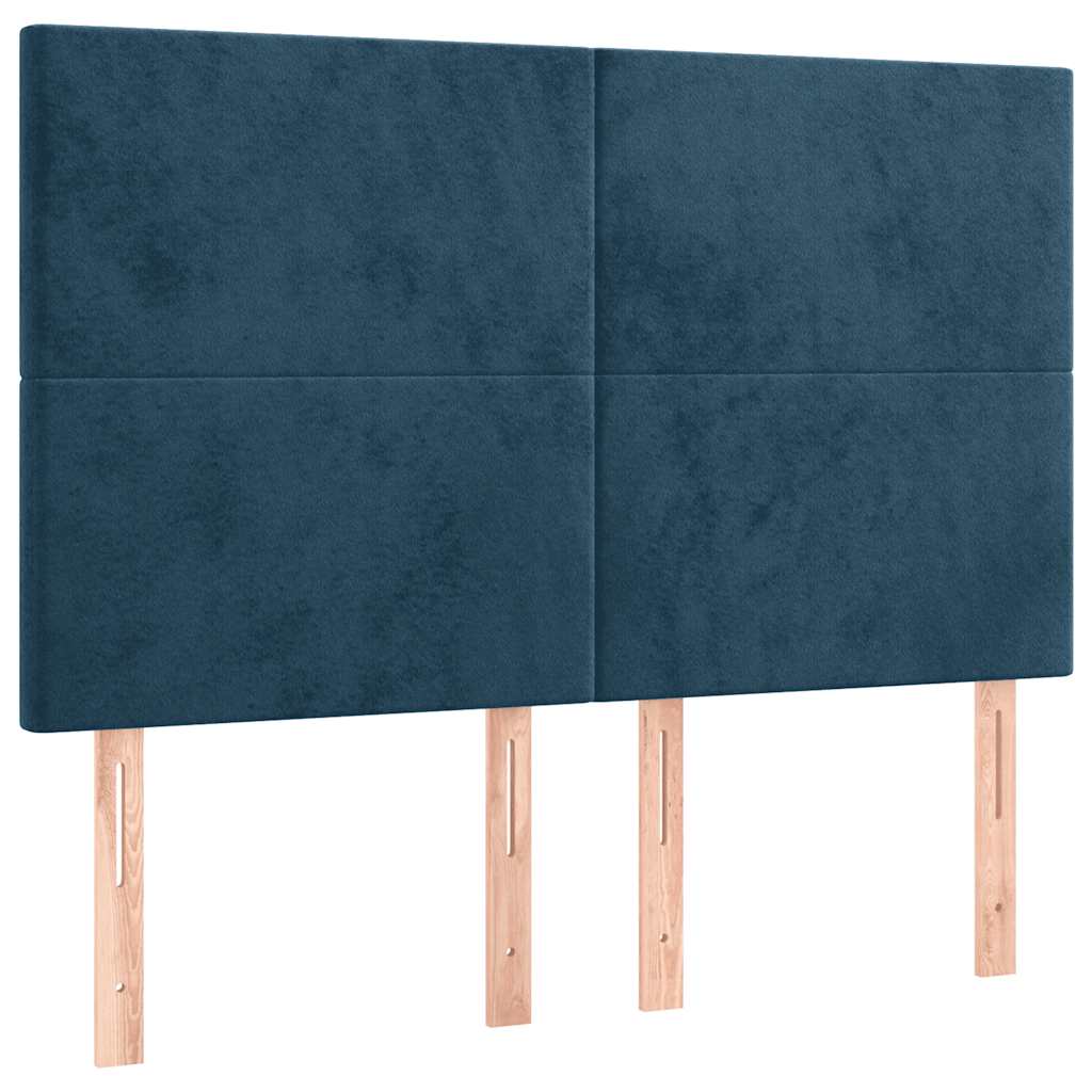 Sommier à lattes de lit et matelas Bleu foncé 140x190cm Velours - XIOS