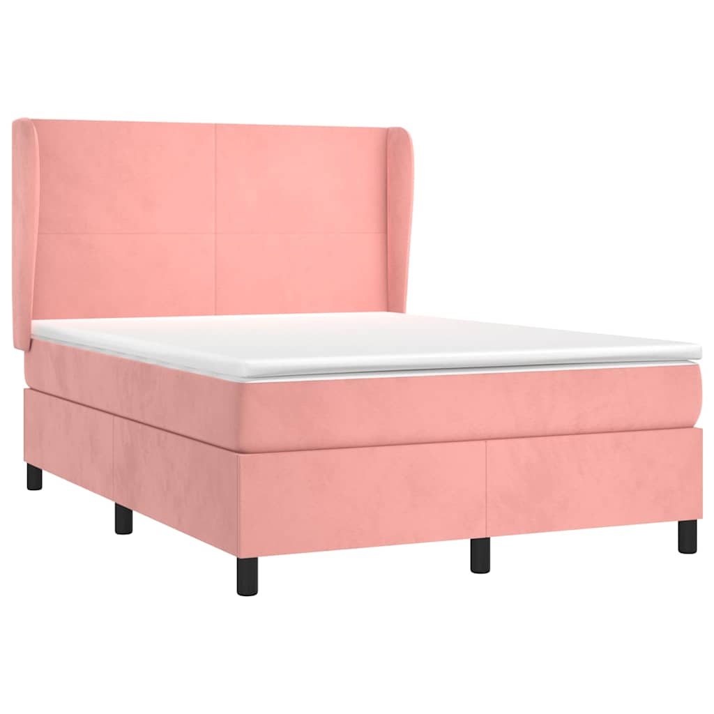 Sommier à lattes de lit avec matelas Rose 140x190 cm Velours