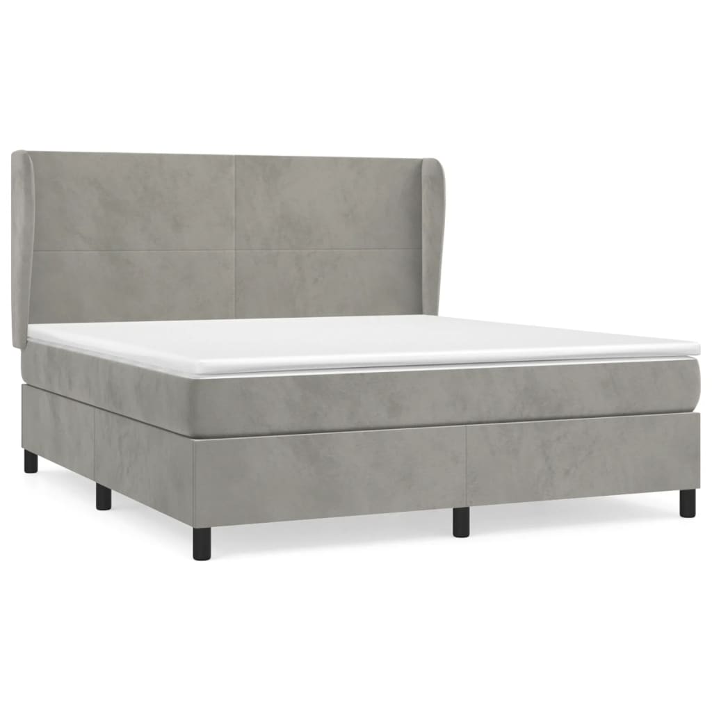 Sommier à lattes de lit et matelas Gris clair 160x200cm Velours - XIOS