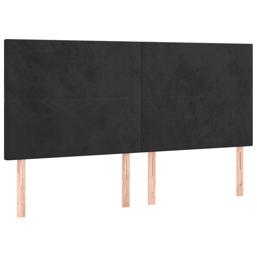 Sommier à lattes de lit et matelas Noir 160x200 cm Velours - XIOS