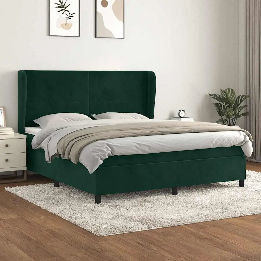 Sommier à lattes de lit et matelas Vert foncé 180x200cm Velours - XIOS
