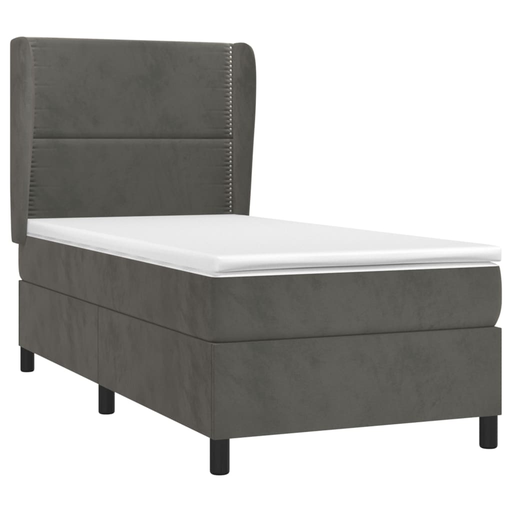 Sommier à lattes de lit et matelas Gris foncé 80x200 cm Velours - XIOS