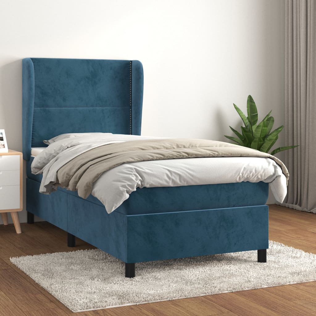Sommier à lattes de lit et matelas Bleu foncé 80x200 cm Velours - XIOS