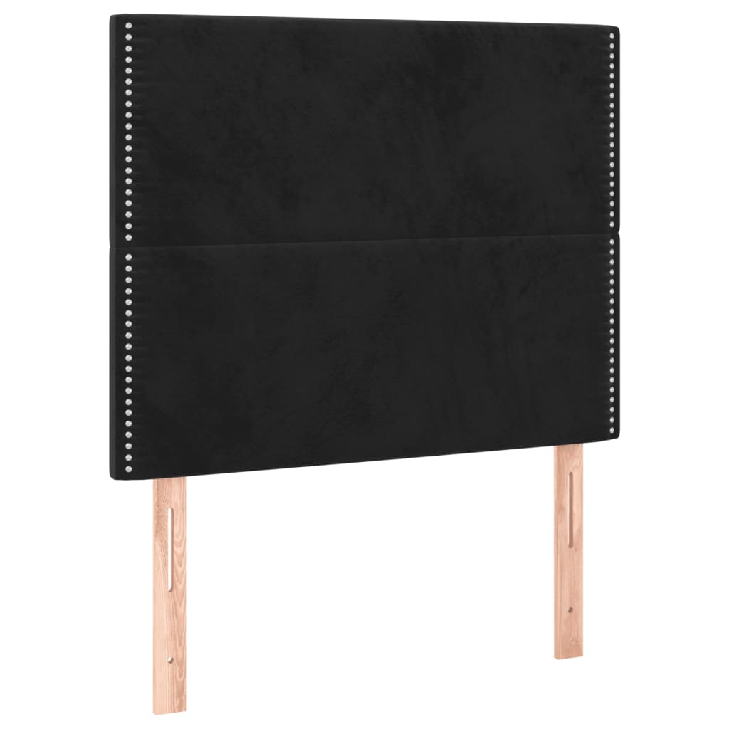 Sommier à lattes de lit avec matelas Noir 90x200 cm Velours - XIOS