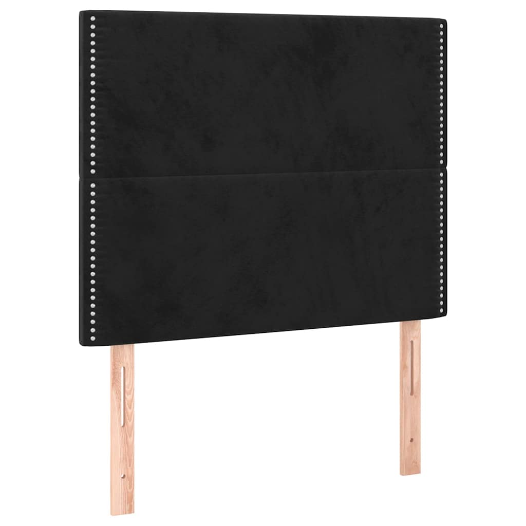Sommier à lattes de lit avec matelas Noir 100x200 cm Velours - XIOS