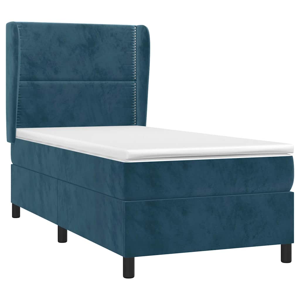 Sommier à lattes de lit avec matelas Bleu foncé 100x200 cm - XIOS