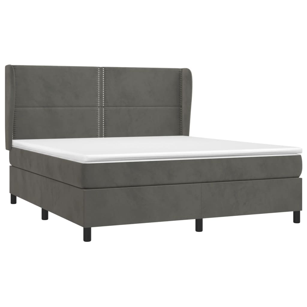 Sommier à lattes de lit et matelas Gris foncé 180x200cm Velours - XIOS