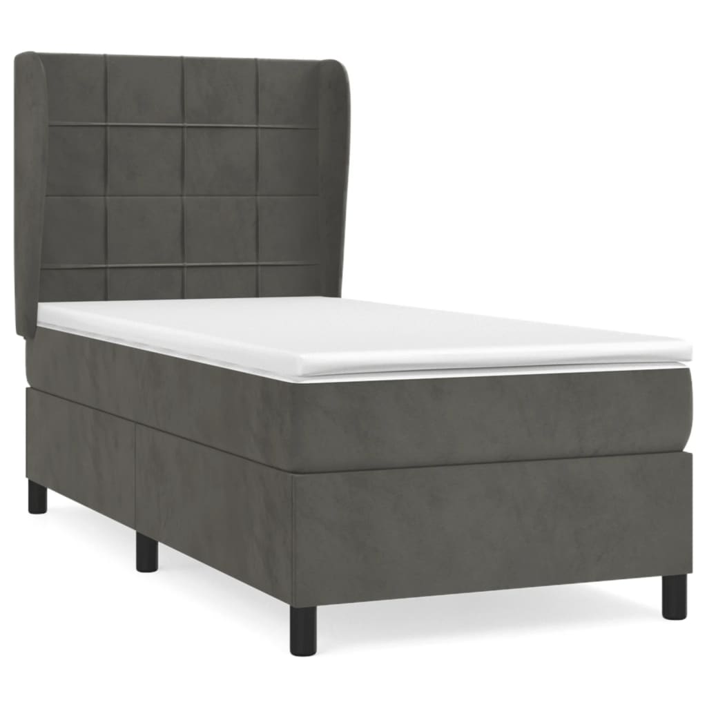 Sommier à lattes de lit et matelas Gris foncé 80x200 cm Velours - XIOS