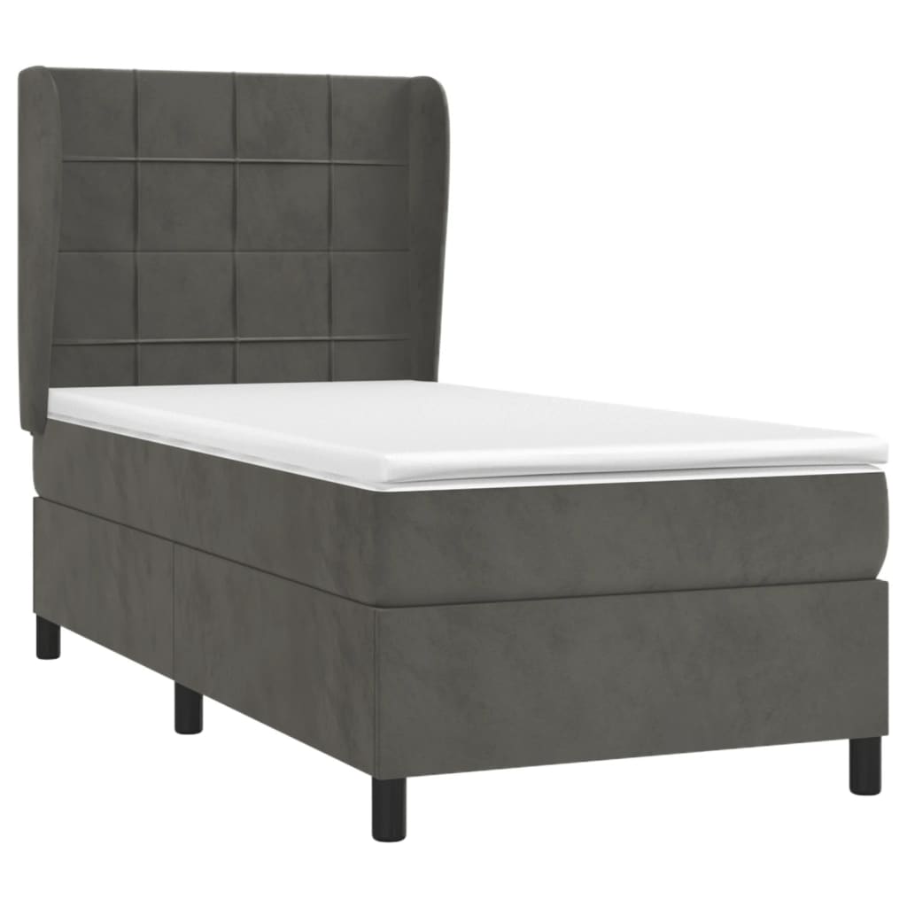 Sommier à lattes de lit et matelas Gris foncé 80x200 cm Velours - XIOS