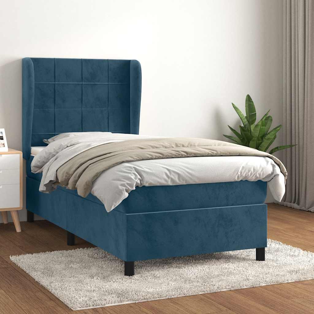 Sommier à lattes de lit avec matelas Bleu foncé 90x190 cm - XIOS