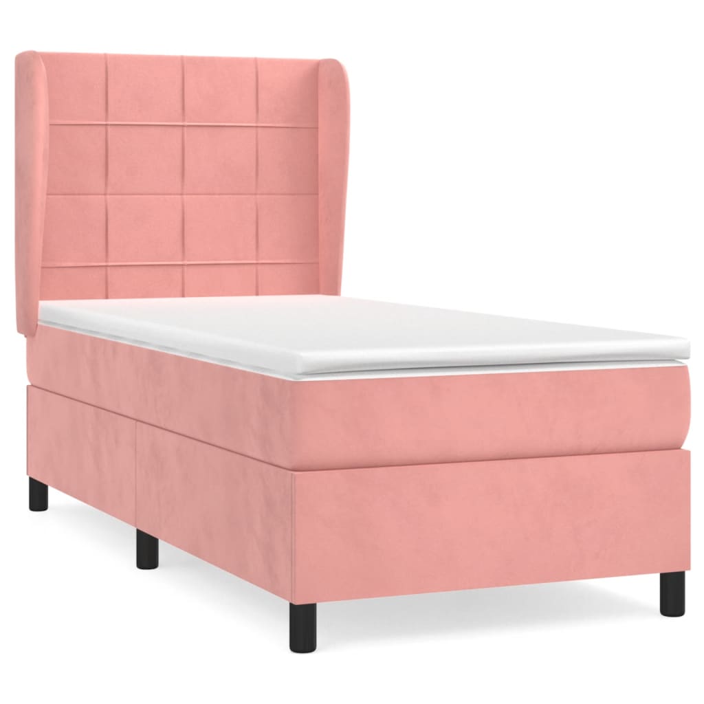 Sommier à lattes de lit avec matelas Rose 90x190 cm Velours