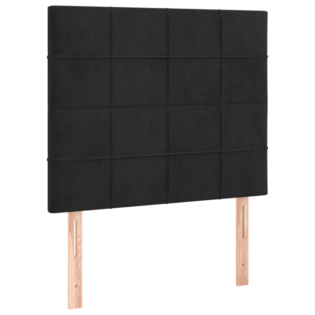 Sommier à lattes de lit avec matelas Noir 90x200 cm Velours - XIOS