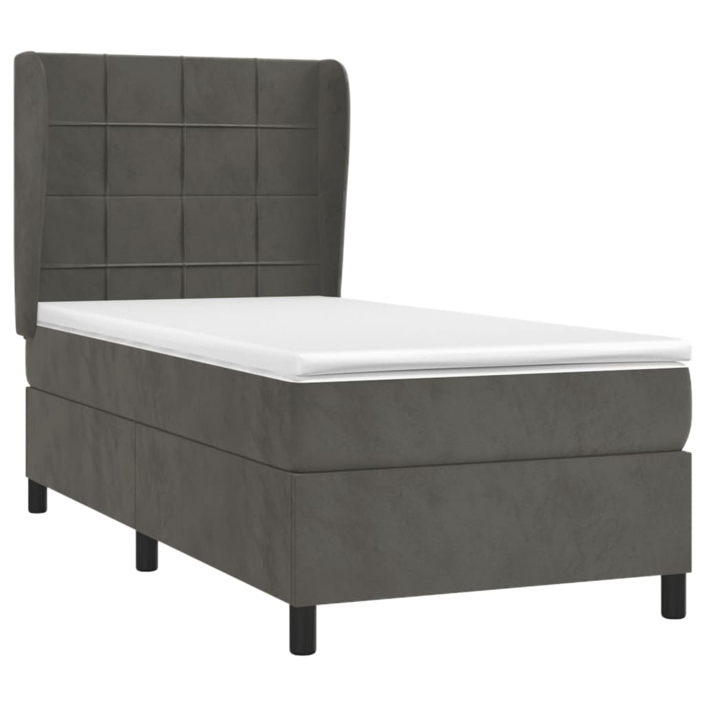 Sommier à lattes de lit avec matelas Gris foncé 100x200 cm - XIOS