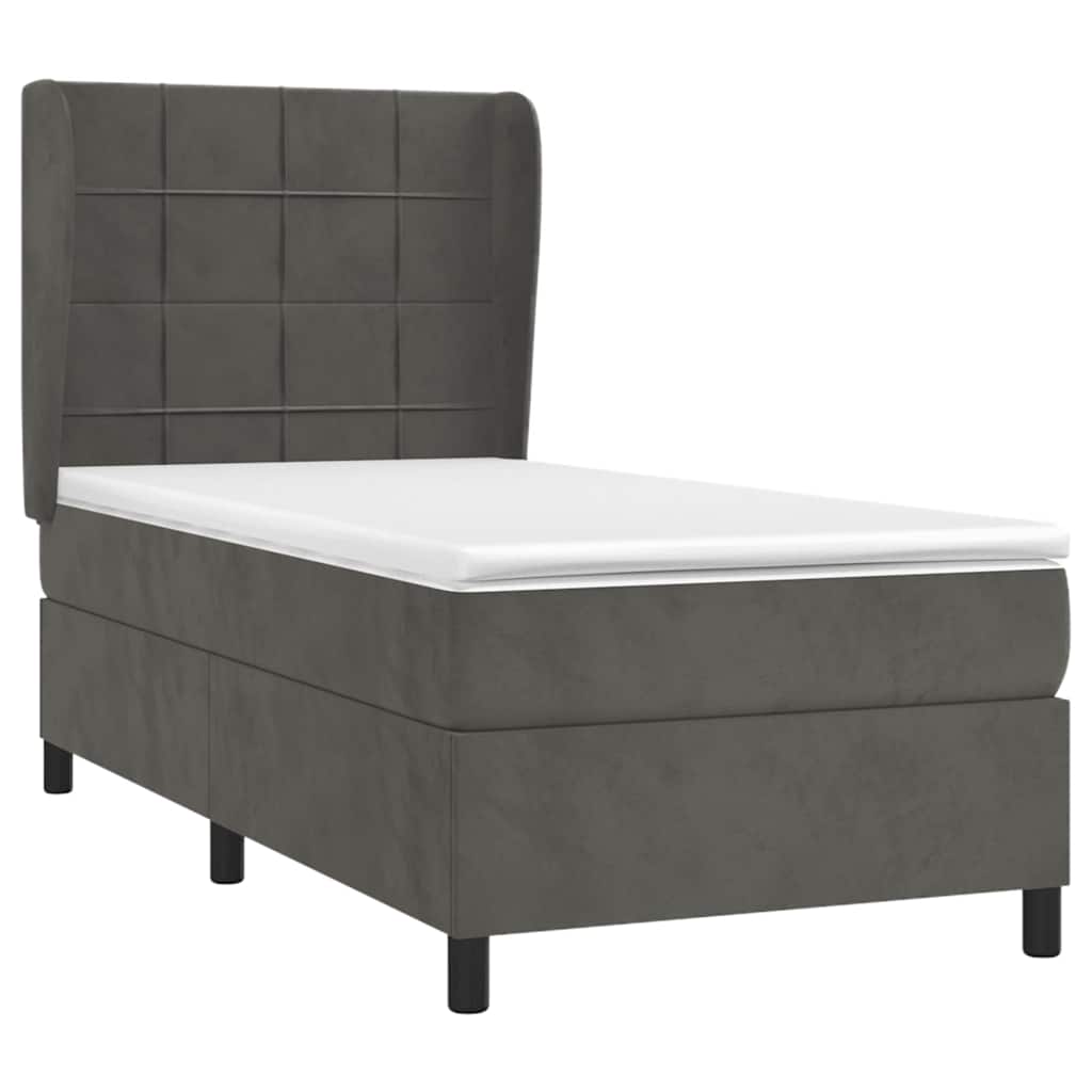 Sommier à lattes de lit avec matelas Gris foncé 100x200 cm