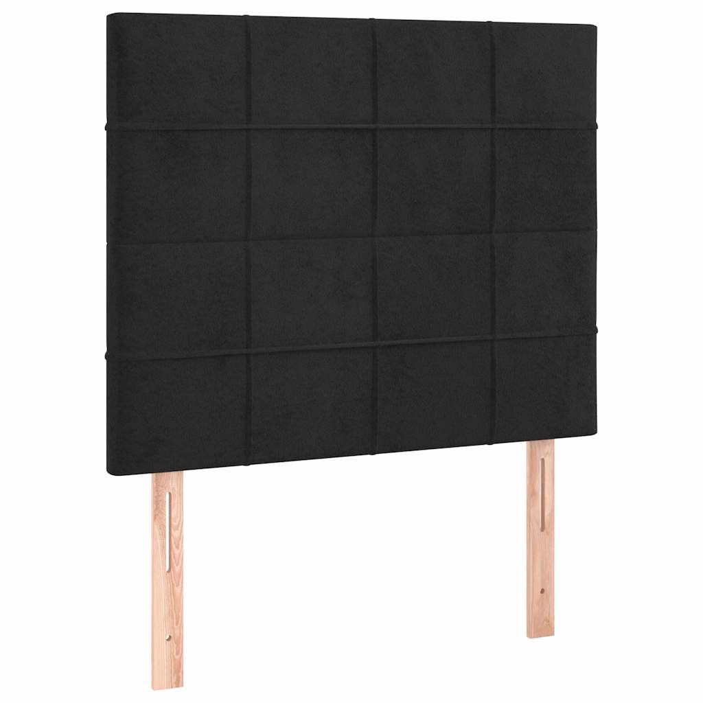 Sommier à lattes de lit avec matelas Noir 100x200 cm Velours - XIOS