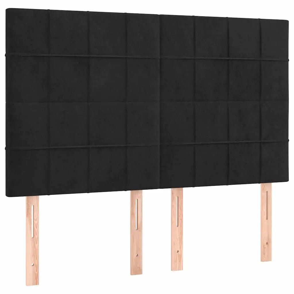 Sommier à lattes de lit avec matelas Noir 140x190 cm Velours - XIOS